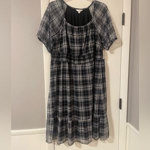 Terra & sky black plaid dress